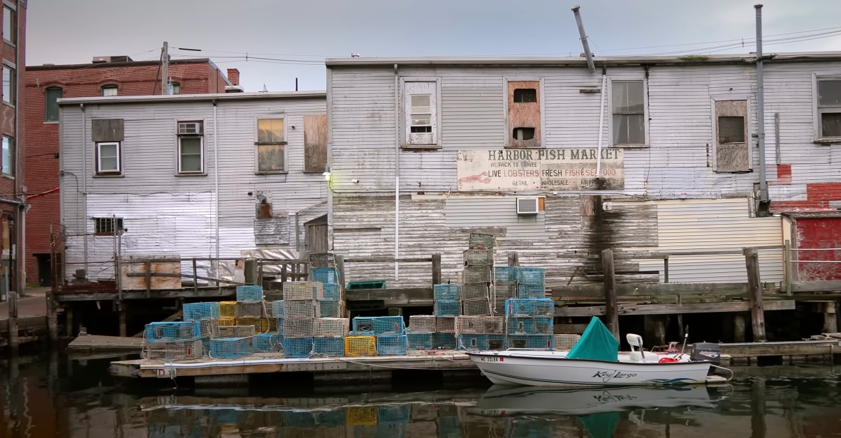 A view of Old Port in Portland, ME