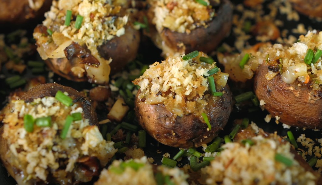 Golden-brown, savory mushroom caps