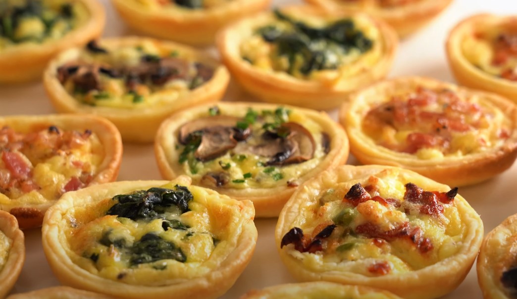 A selection of savory mini quiches