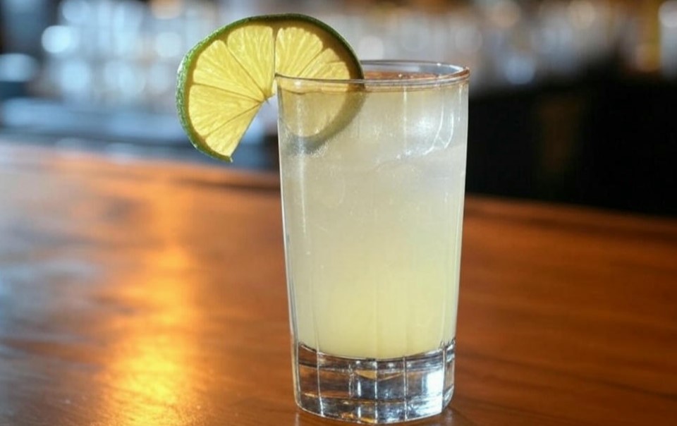 A refreshing Vodka Press, with a vibrant lime wedge atop